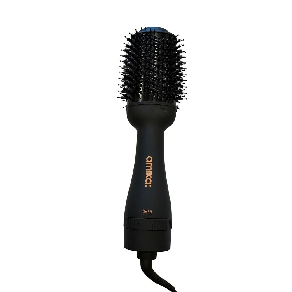 Amika Hair Blow Dryer Brush 2.0 Oval Ionic Styling Tool Black 1000W